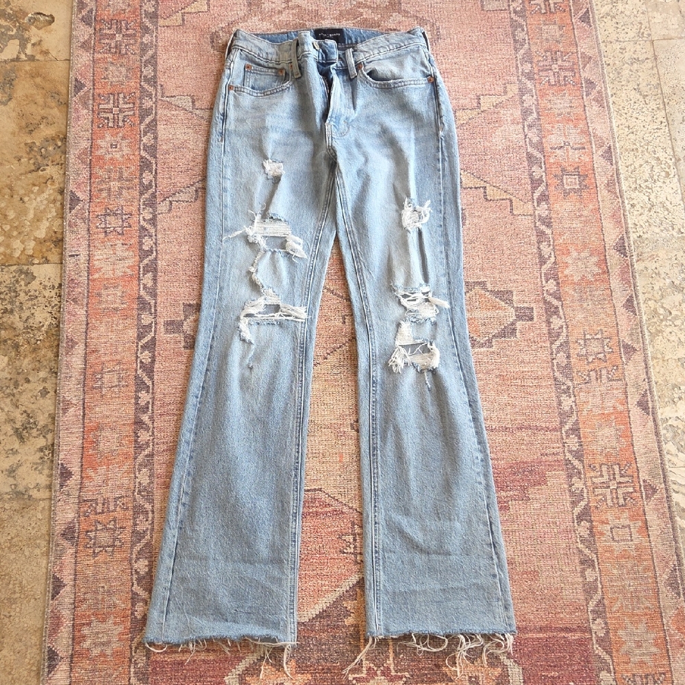 Lucky Brand Light Blue Distressed Flare Jeans